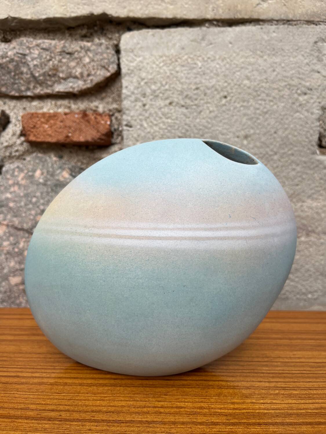 Pastel biscuit porcelain vintage "pebble" vase