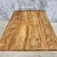 Antique oak dining table on cast iron base 93 x 123 cm