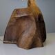 Sculptural table lamp in carved olive wood, organic modern 1970s
