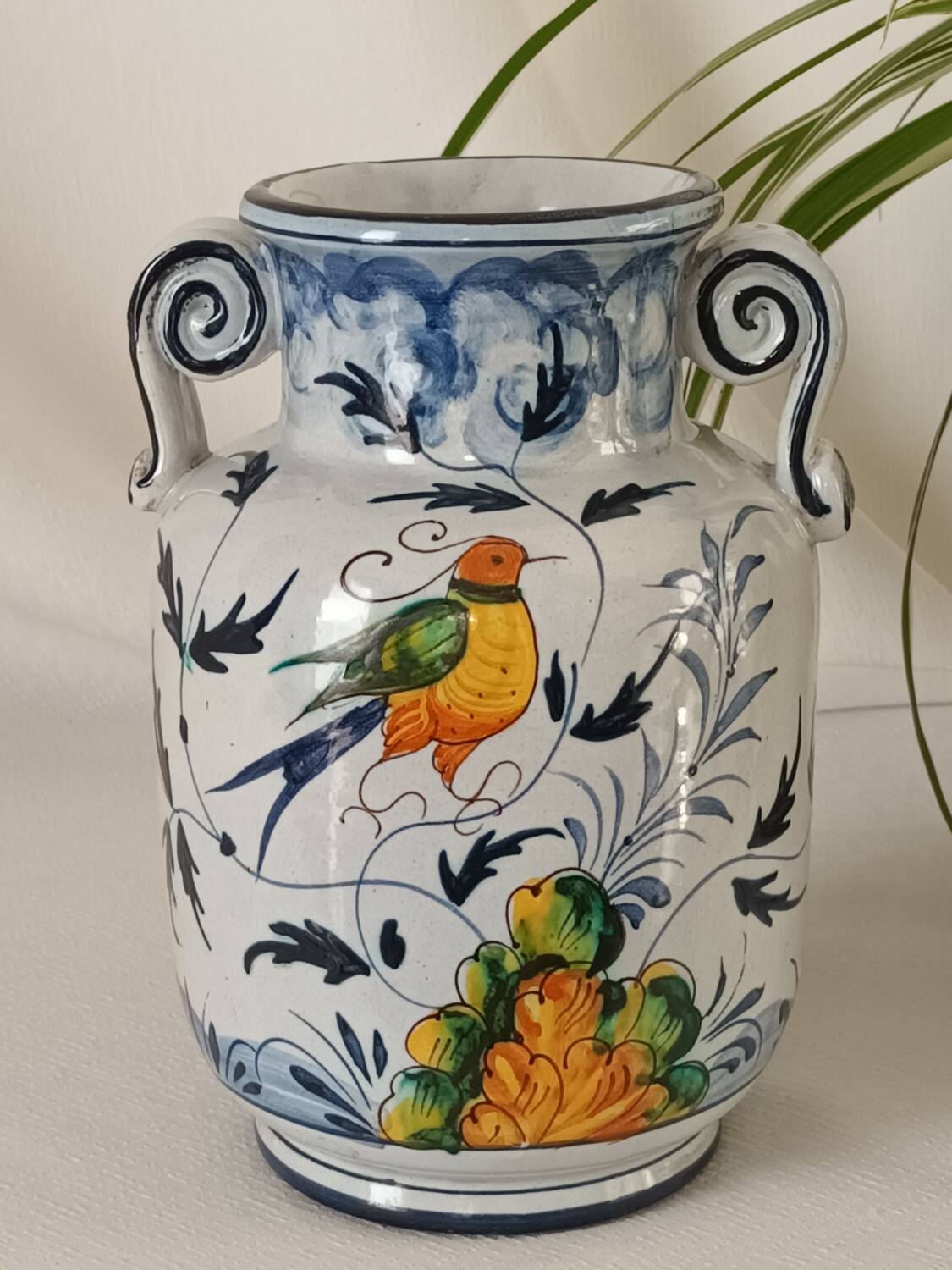 Vintage hand-painted ceramic vase Italy