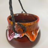 Valauris ceramic cauldron signed