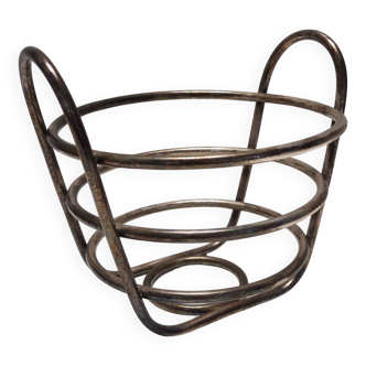 Postmodern Sheffield Plated Metal Fruit Basket by Lino Sabattini, Marked, Italy