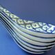Set of six (6) soup spoons in white-blue porcelain from China