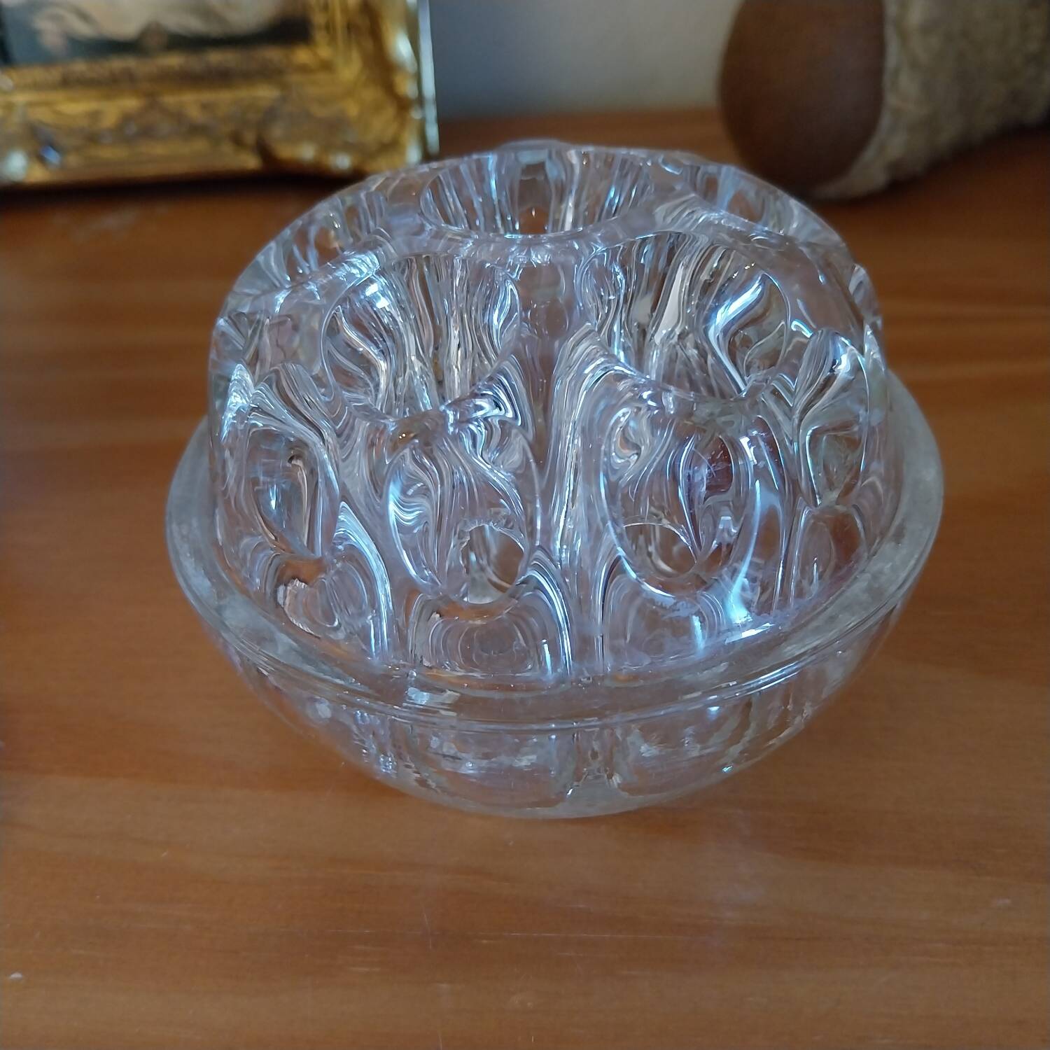 Old glass flower pitcher