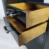 Modernist art deco black lacquered buffet