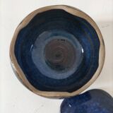 Midnight blue glazed stoneware box – workshop piece, signed