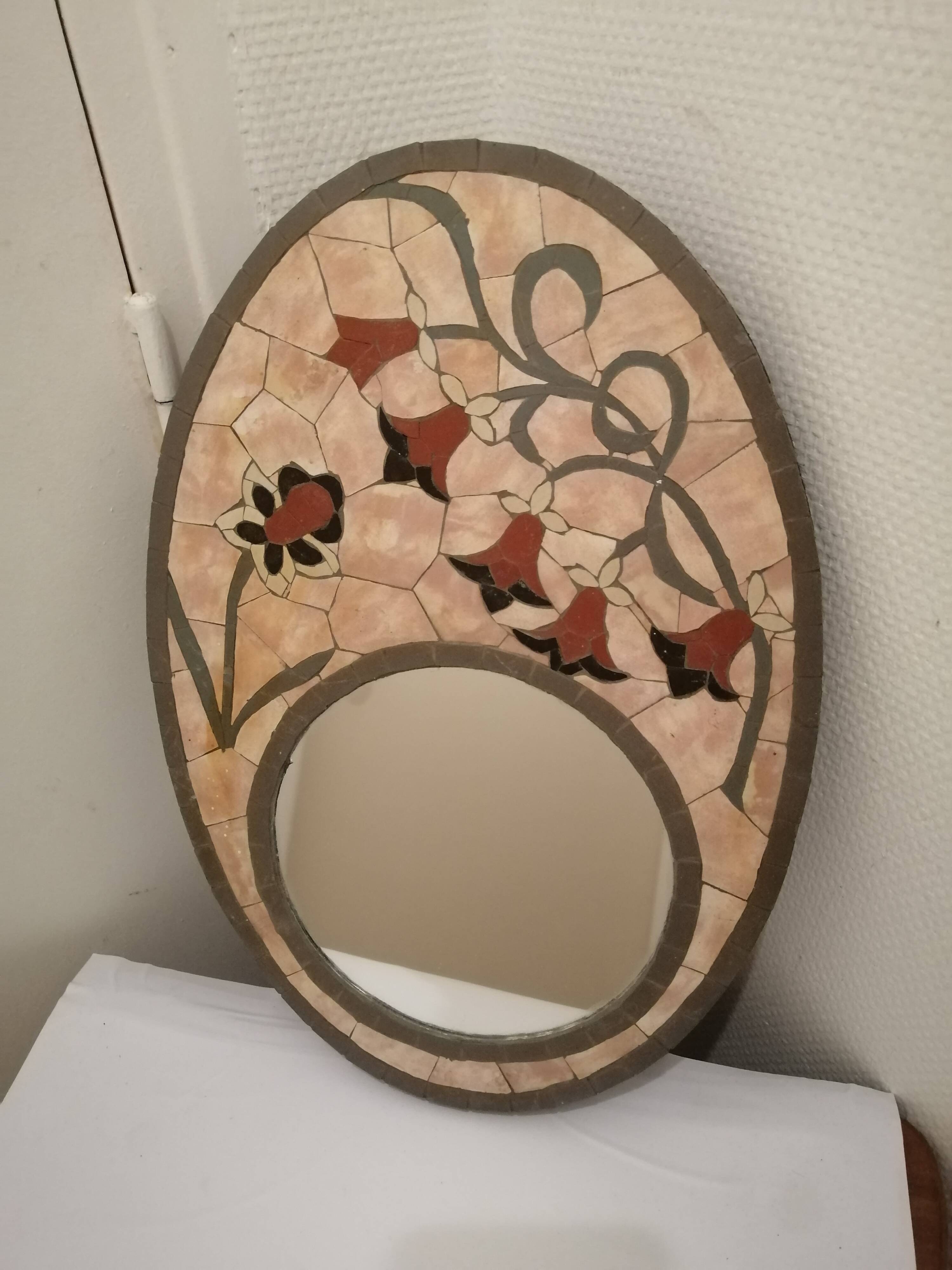 Vintage 70s mosaic mirror