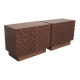 Contemporary pair of Brutalist sideboards made of solid wood