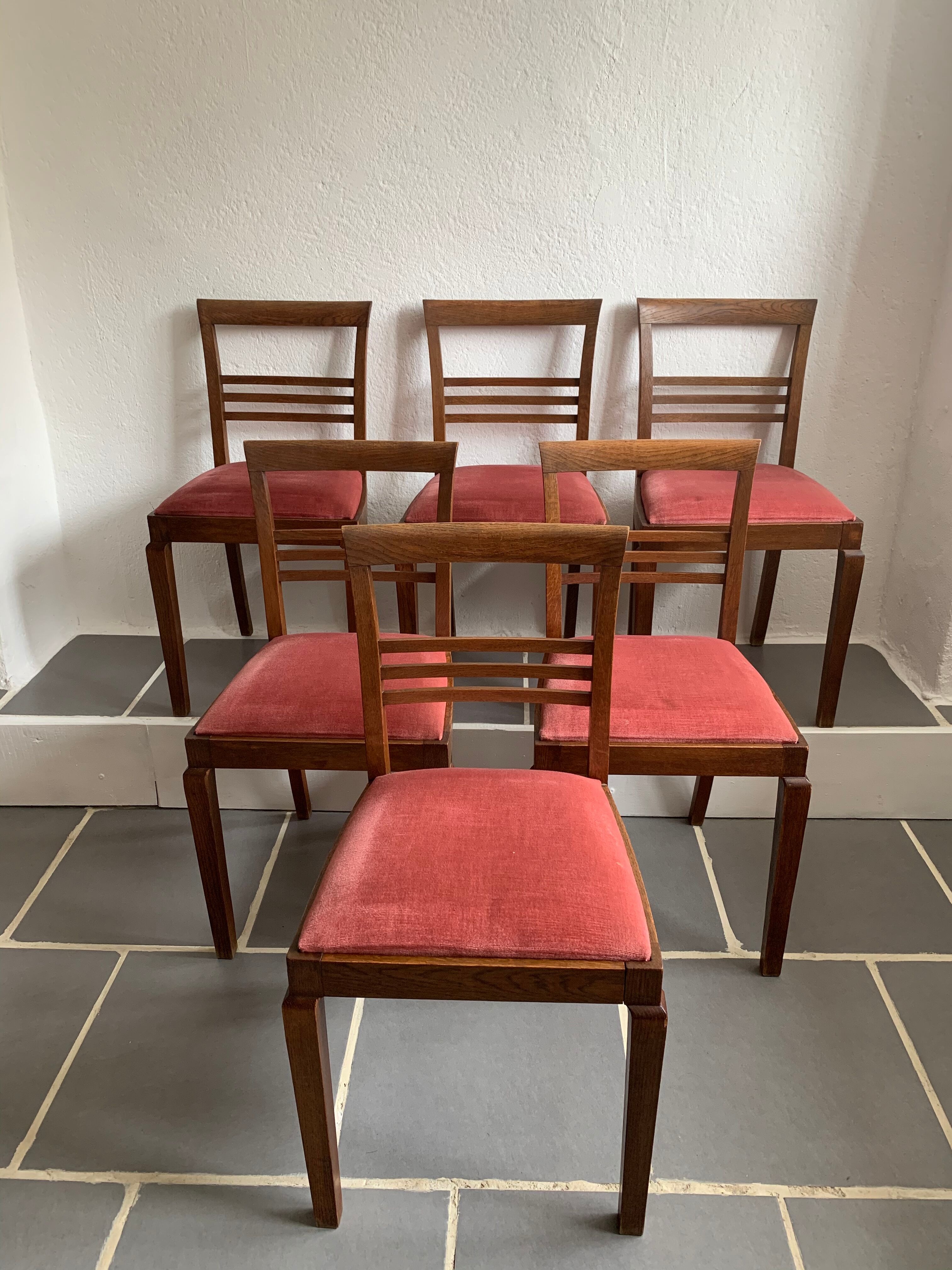6 chairs era solid oak reconstruction
