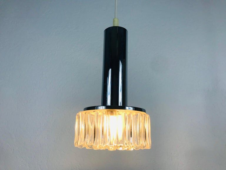Hanging lamp in chrome and bubble glass 1970 Germany