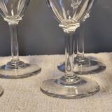 6 Wine Glasses - Small cut decoration - Period 1900