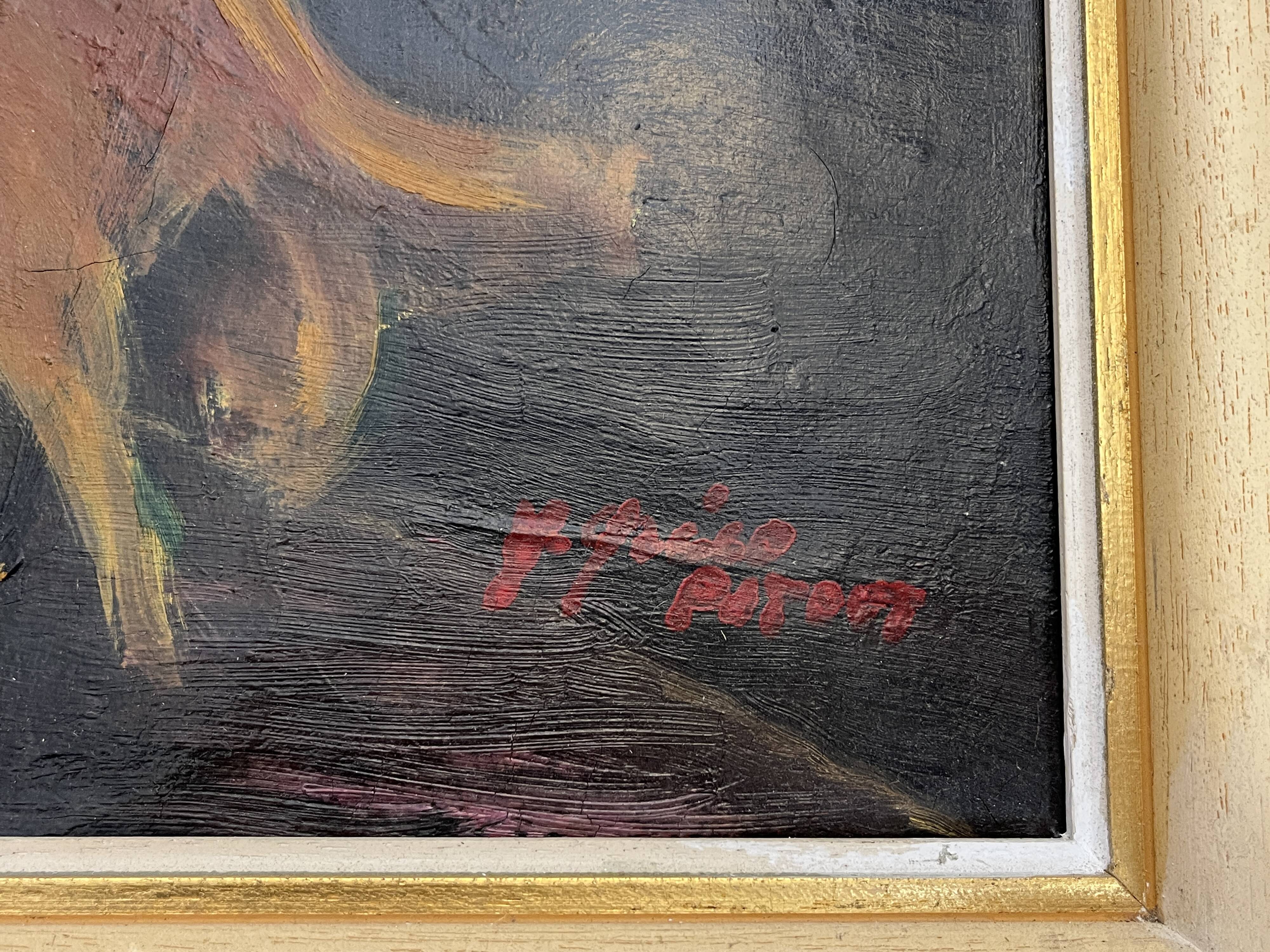 Greco, oil on canvas still life signed 20th century