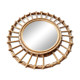 Miroir soleil en rotin vintage 70s