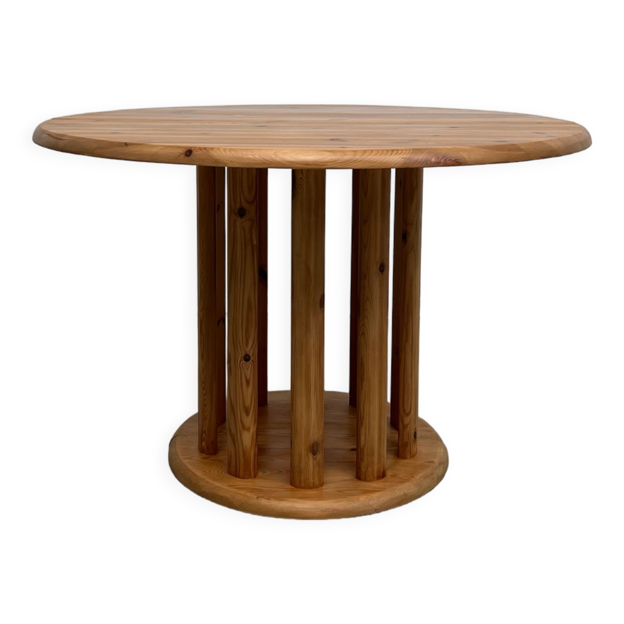 Circular pine dining table by Rainer Daumiller, 70s