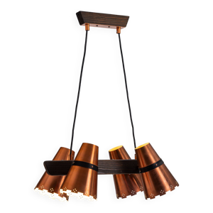 Plafonnier en bois teinté