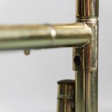 Showcase metal gilded smoked glass 70s vintage modern