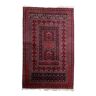 Handmade turkmen hachli vintage rug 142cm x 221cm 1960s