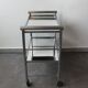 Chariot de bar aluminium 2 plateaux miroir 60's.