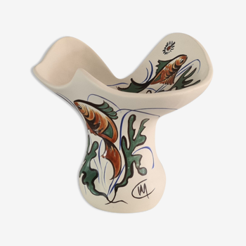 Vase Corolle, décor marin 1950
