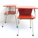 2 fifties red vintage bedside cabinets