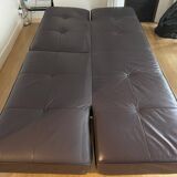 Smala Aubergine Leather Sofa - Pascal Mourgues for Ligne Roset