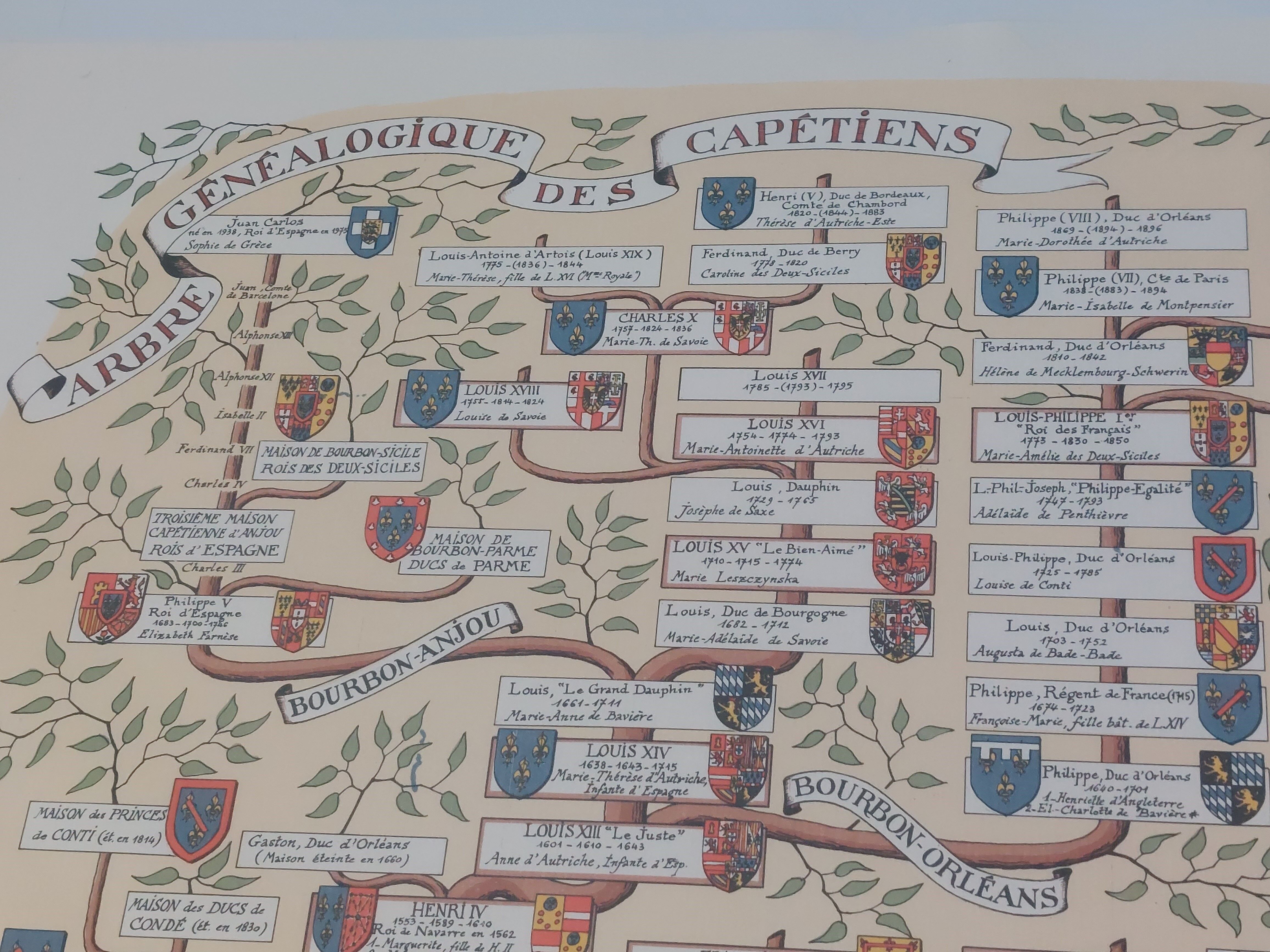 Généalogie des Capétiens en poster