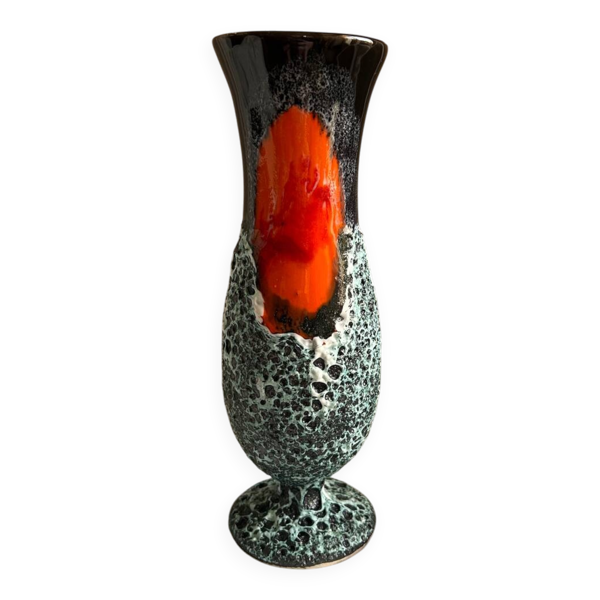 Superbe Vase Vintage Vallauris – Décor ''Écume de Mer'' & Lave