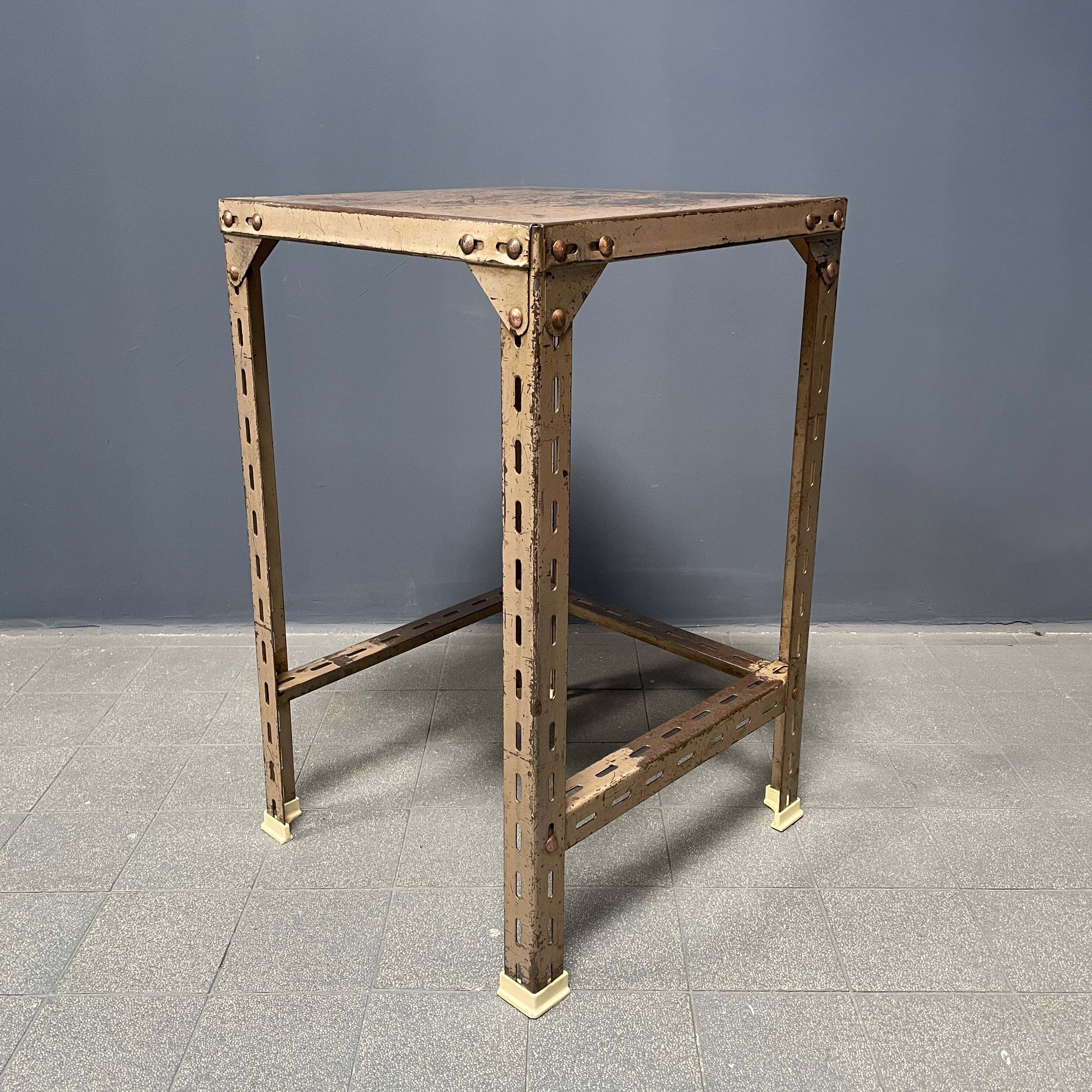 Industrial vintage iron side table