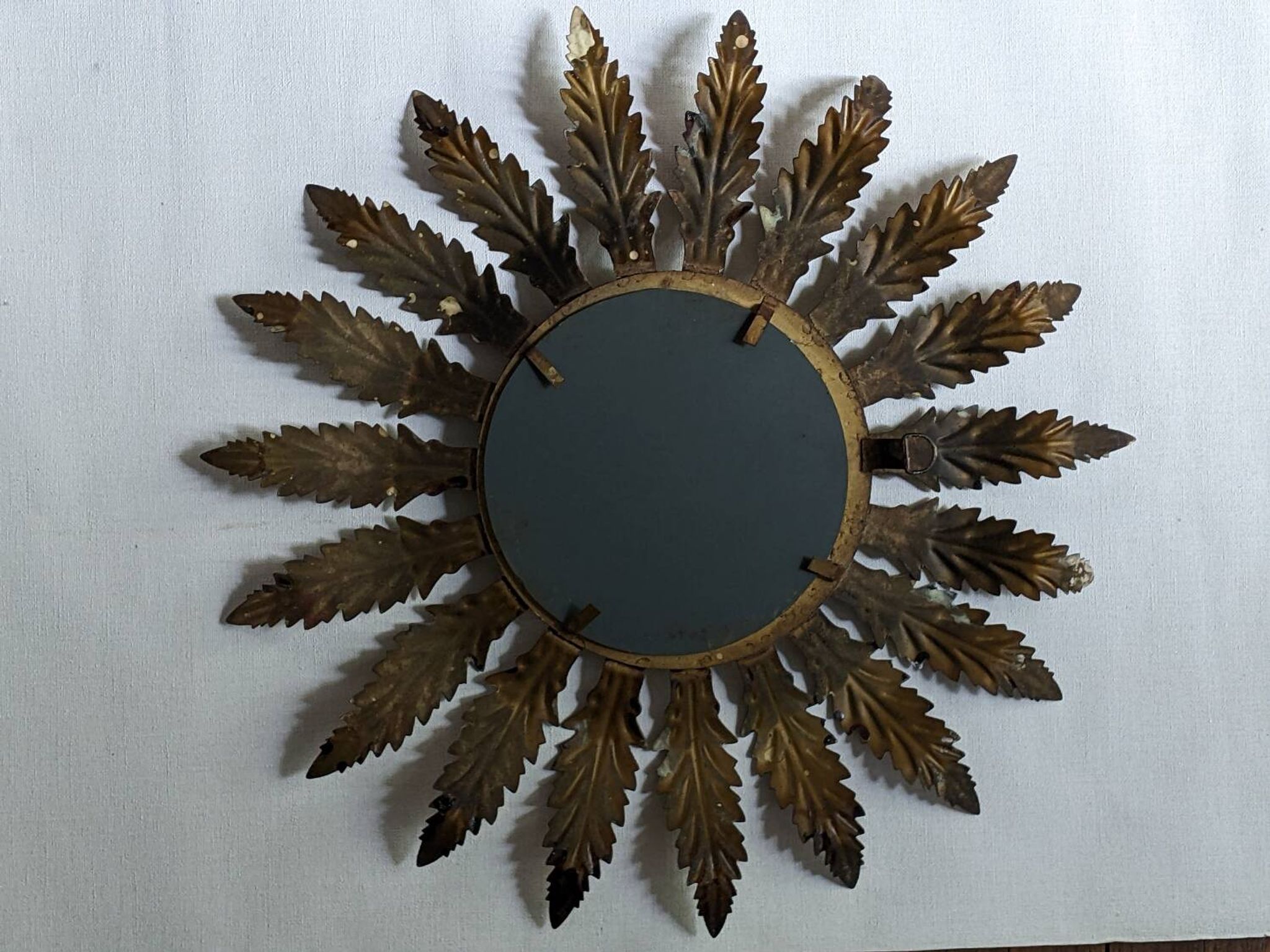 Miroir soleil métal vieilli décoration campagne