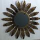 Aged metal sun mirror country decoration