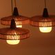 1960s teak ceilang lamp triangle