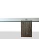Saporiti. Brutalist and minimalist glass and concrete desk. 1970s.