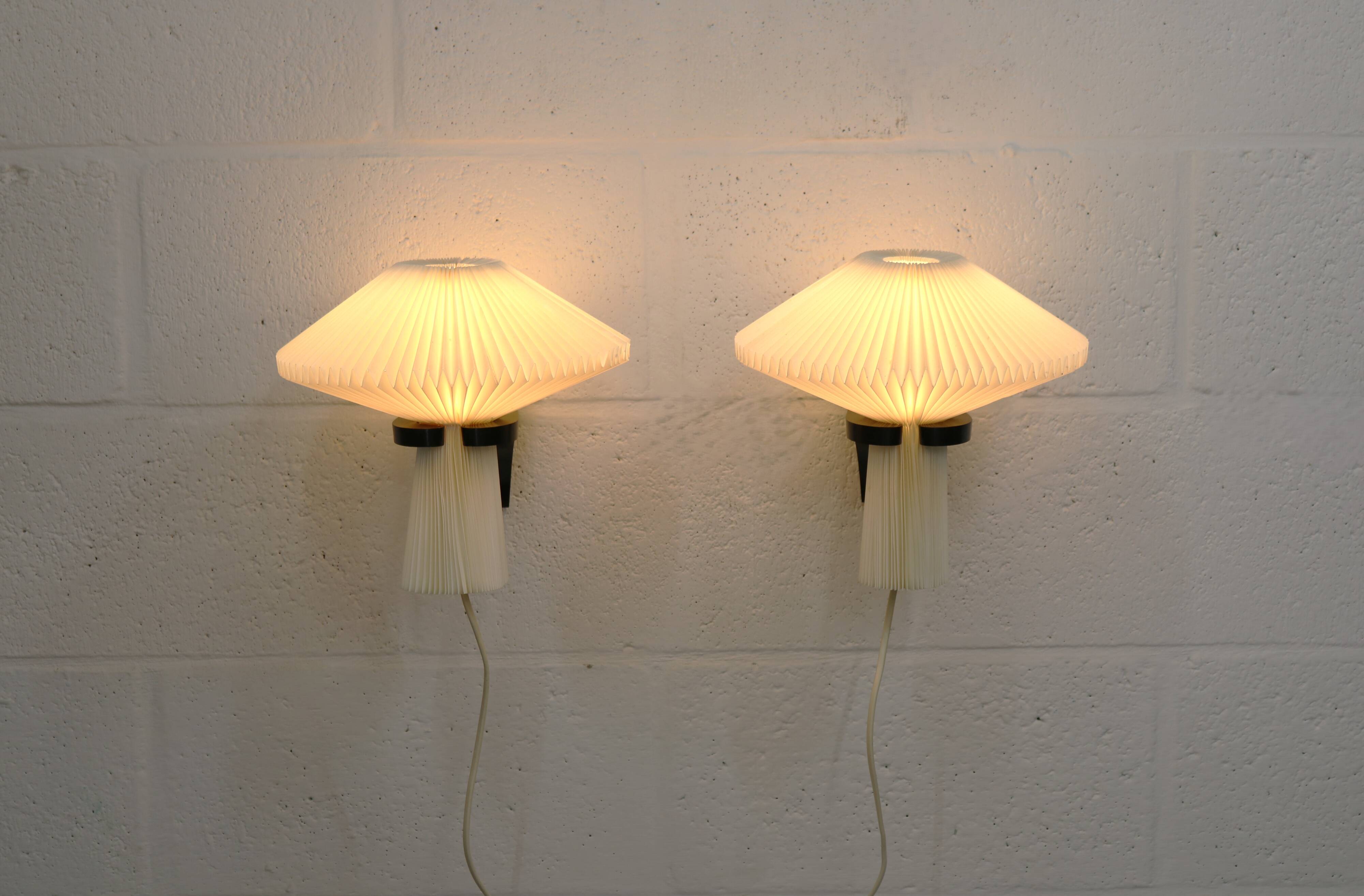Pair original Le Klint 204 “Mushroom” lamps, designed by Vilhelm Wohlert
