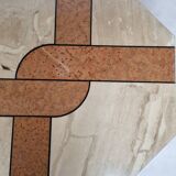 Travertine and marble coffee table