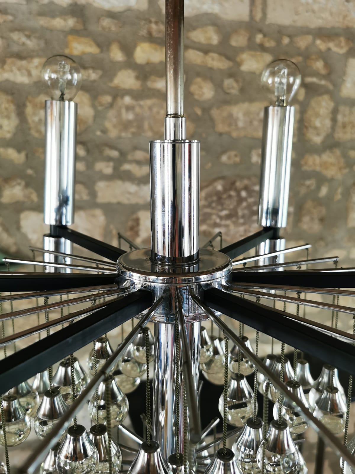 Murano 79-drop glass chandelier, circa 1965