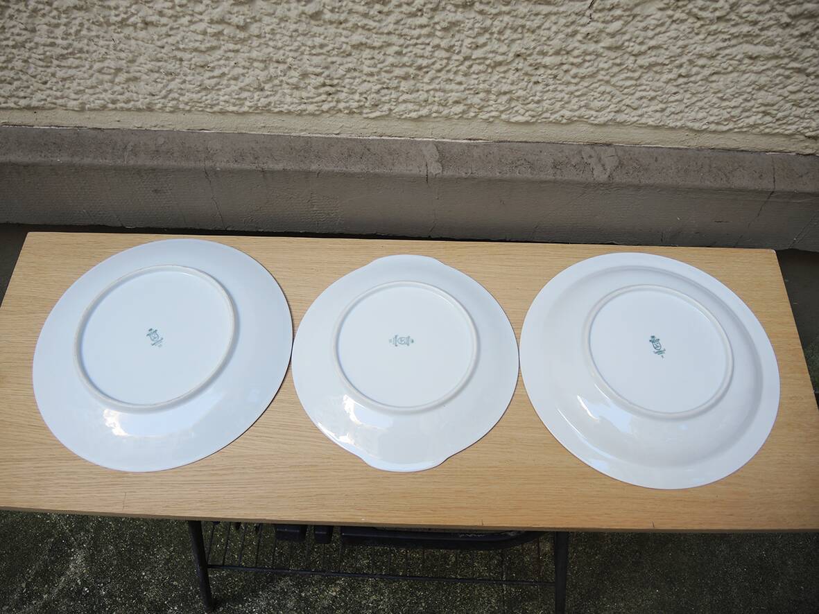 3 Antique Round Dishes - Rheinpfalz Hartporzellan Germany
