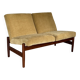 Banquette scandinave vintage velours jaune