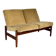 Banquette scandinave vintage velours jaune