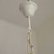 French Vintage 5 Light White Metal Chandelier With Pretty Pink Flowers