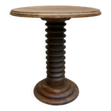 Pedestal table with press screw foot