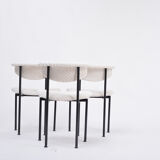 Set of Three Dutch White Alpha Chairs Designed by Rudolf Wolf, 1960s