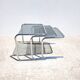 Vintage nesting coffee tables in chrome and smoked glass