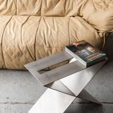 Contemporary stainless steel side table by Lena Coupez, Belgium, 2024