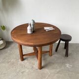 Round folding pine table mountain furniture