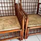 Pair of Rattan and Bamboo Armchairs