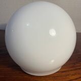 Round opal globe wall light with aluminum fixing