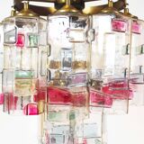Muranoglass and brass chandelier attributed to Poliarte