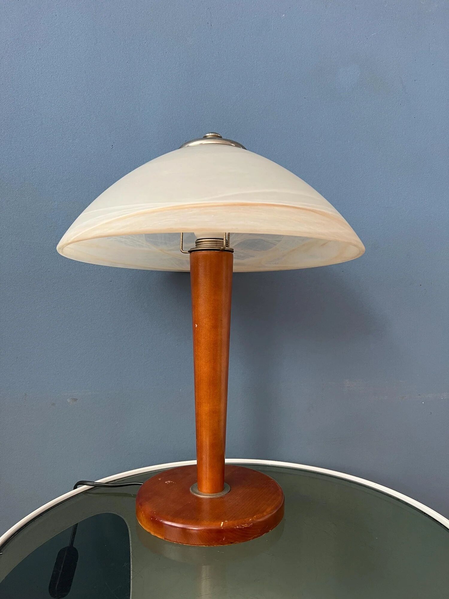 Post modern mushroom table lamp - art nouveau glass table lamp