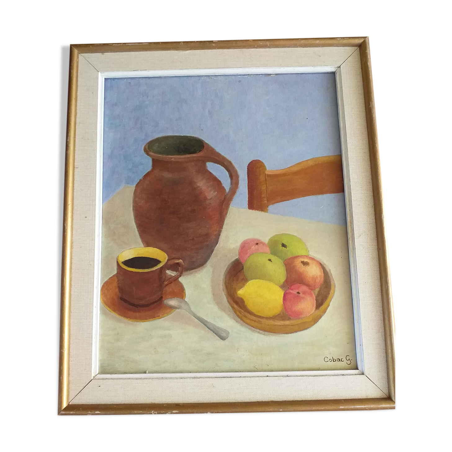 Painting on canvas still life by Cobac.G