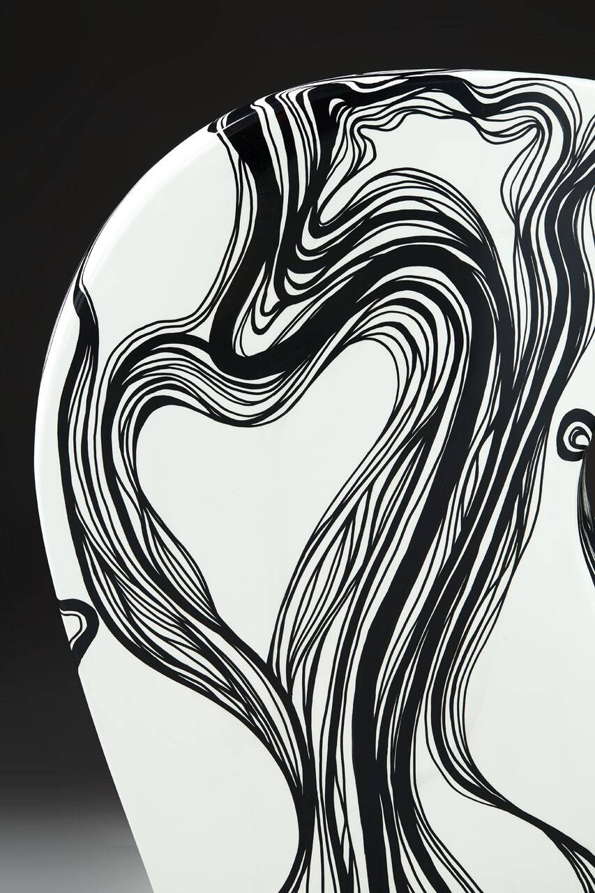 Smoke - Little Albert armchair by Ron Arad, hand painted, Signed Amane